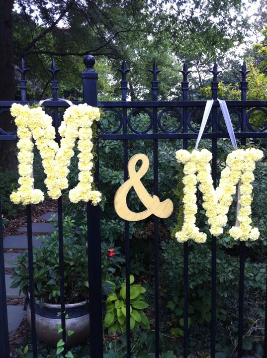 carnation floral letters wedding