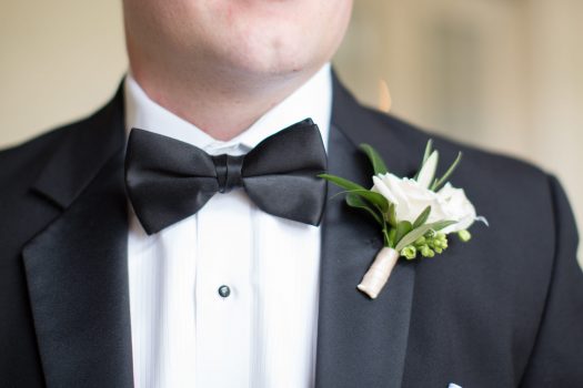 white groom's boutonniere