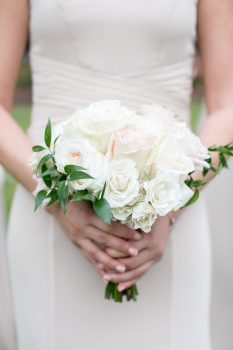 Bridesmaids bouquet in blush and white