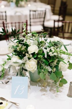 Florals by: Stems Atlanta; Photo by: Lauren Carnes Photography | Wedding centerpiece - garden style