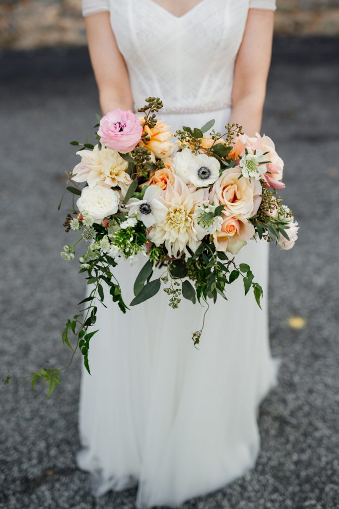 Stems Atlanta floral & event design, The Brickyard in Marietta Square, beautiful summer bridal bouquet