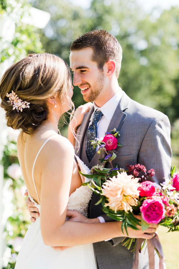 summer north georgia wedding bouquet and boutonniere inspiration